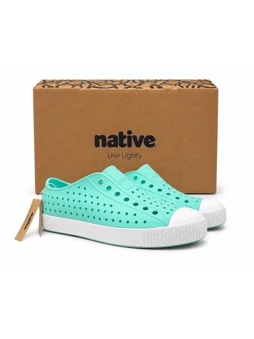 Native Shoes Jefferson Hydrangea Blue Shell White Kids Slip On Water Shoes J5